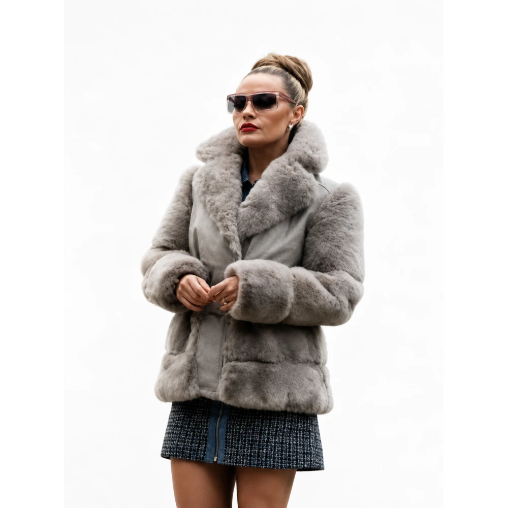 Chanel Cresswell The Gentlemen Ash Grey Fur Jacket | America Suits